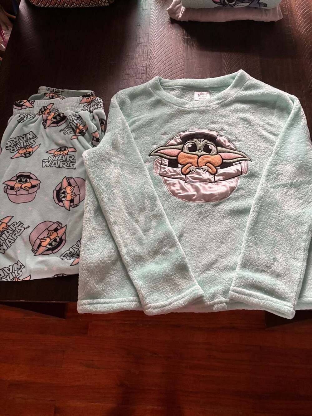 Disney 100 Star Wars Grogu Baby Yoda Ultra Soft Fleece Pajama Set Top and Pants